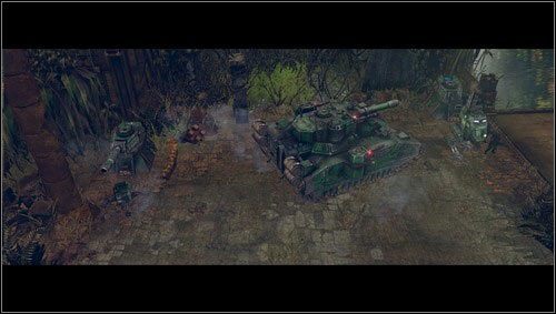 Wejście na kolejne schody zaprowadzi nas do nadajnika teleportacyjnego [M02 punkt 14] i da możliwość wybrania jednej z dwóch dróg prowadzących do teleportarium - 2 - Tajfun Primaris - Świątynne Ruiny Ladonu - Misje główne - Warhammer 40,000: Dawn of War II - Retribution - poradnik do gry