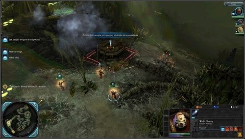 Po ulepszeniu żywotności odratowanego żołnierza, zaatakowani zostaniemy z zasadzki przez kilka oddziałów, z których jeden zajmie pobliski bunkier [M01 punkt 3], dostaniemy polecenie wykurzenia go przy wykorzystaniu umiejętności specjalnej - 1 - Tajfun Primaris - Misje główne - Warhammer 40,000: Dawn of War II - Retribution - poradnik do gry