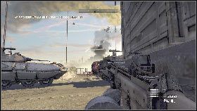 Kiedy wojska będą miały wolną drogą wystarczy poruszać się z nimi [1], a podczas napotkania większego oporu ukryć się w bezpiecznym miejscu i poczekać, aż same utorują nam drogę - Misja 7 - Most Golden Gate (2) | Opis przejścia Homefront - Homefront - poradnik do gry