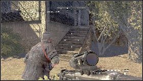 Po wejściu do środka rozpraw się z żołnierzami koreańskimi [1], a potem, uważając na ostrzał prowadzony przez czołg, przebiegnij do kolejnego budynku [2] - Misja 7 - Most Golden Gate (1) | Opis przejścia Homefront - Homefront - poradnik do gry