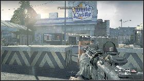 Kiedy obrońcy padną trupem podejdź do panelu [1] znajdującego się w budce na środku drogi i opuść barykadę - Misja 4 - Mur (2) | Opis przejścia Homefront - Homefront - poradnik do gry