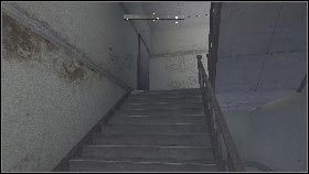 Po jego zabraniu wejdź do środka [1], dojdź do końca korytarza i zacznij po schodach [2] wchodzić na górę - Misja 3 - Jedyna szansa (1) | Opis przejścia Homefront - Homefront - poradnik do gry