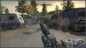 Wyjdź na zewnątrz [1] i zacznij biec w prawo w stronę placu o asfaltowym podłożu [2] - Misja 1 - Pretekst do wojny (1) | Opis przejścia Homefront - Homefront - poradnik do gry