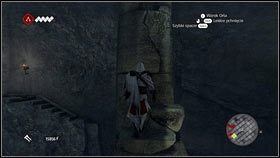Przesuń się po nich kawałek w lewo i wejdź na górę [1] - Odzyskana sekwencja - Zaginięcie Leonarda (5) | DLC Assassins Creed Brotherhood - Assassins Creed: Brotherhood - poradnik do gry
