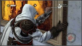 Gdy skończysz, użyj Orlego Wzroku [1] i zaznacz ostatnie dzieło Leonarda [2] - Odzyskana sekwencja - Zaginięcie Leonarda (4) | DLC Assassins Creed Brotherhood - Assassins Creed: Brotherhood - poradnik do gry