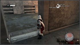 Po lewej stronie będzie korytarz patrolowany przez jednego żołnierza [1] - Odzyskana sekwencja - Zaginięcie Leonarda (4) | DLC Assassins Creed Brotherhood - Assassins Creed: Brotherhood - poradnik do gry