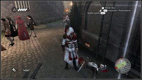 Jak mężczyzna będzie martwy, udaj się do najdalej stojącego malowidła [1] i poczekaj, aż dwóch księży skończy dyskutować o obrazie - Odzyskana sekwencja - Zaginięcie Leonarda (4) | DLC Assassins Creed Brotherhood - Assassins Creed: Brotherhood - poradnik do gry