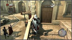 Gdy rozpoczniesz zadanie, udaj się w kierunku zaznaczonego na mapie targu [1] - Odzyskana sekwencja - Zaginięcie Leonarda (3) | DLC Assassins Creed Brotherhood - Assassins Creed: Brotherhood - poradnik do gry