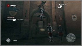 Kawałek dalej powinieneś zobaczyć lekko zniszczony mur [1] - Odzyskana sekwencja - Zaginięcie Leonarda (2) | DLC Assassins Creed Brotherhood - Assassins Creed: Brotherhood - poradnik do gry