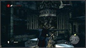 Gdy będziesz na szczycie, obejdź komnatę dookoła i wskocz na konstrukcje po środku [1] - Legowiska Romulusa (3) | Zadania poboczne Assassins Creed Brotherhood - Assassins Creed: Brotherhood - poradnik do gry