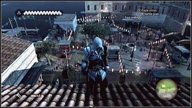 Gdy zostaniesz przeniesiony do Wenecji, udaj się do zaznaczonej na mapie strefy [1] - Zadania Cristine | Zadania poboczne Assassins Creed Brotherhood - Assassins Creed: Brotherhood - poradnik do gry