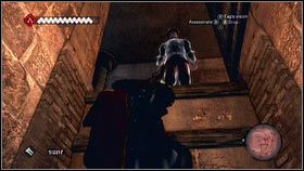 Gdy filmik dobiegnie końca, wróć po schodach na górę i wdrap się na ścianę po lewej - Sekwencja 8 - Borgia (2) | Opis przejścia Assassins Creed Brotherhood - Assassins Creed: Brotherhood - poradnik do gry