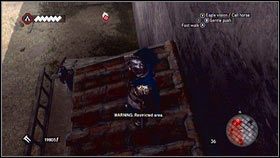 Poczekaj, aż się odwróci [1] i szybko wbiegnij na pobliską ścianę [2] - Sekwencja 6 - Baron De Valois (2) | Opis przejścia w AC Brotherhood - Assassins Creed: Brotherhood - poradnik do gry