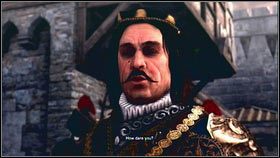 Po wykonaniu trzech kolejnych egzekucji, wmieszaj się w tłum przebierańców [1] i idź za nim cały czas prosto - Sekwencja 6 - Baron De Valois (1) | Opis przejścia w AC Brotherhood - Assassins Creed: Brotherhood - poradnik do gry