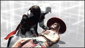 Usiądź na jednej z nich i czekaj na odpowiedni moment [1] - Sekwencja 5 - Bankier (2) | Opis przejścia w Assassins Creed Brotherhood - Assassins Creed: Brotherhood - poradnik do gry