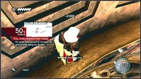 Gdy dostatecznie nisko, zaznacz ofiarę [1] i wyślij na nią swych rekrutów [2] - Sekwencja 5 - Bankier (1) | Opis przejścia w Assassins Creed Brotherhood - Assassins Creed: Brotherhood - poradnik do gry