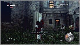 Teraz musisz dostać się na dach Pantheonu, czyli budynku, do którego zostało zaniesione złoto [1] - Sekwencja 5 - Bankier (1) | Opis przejścia w Assassins Creed Brotherhood - Assassins Creed: Brotherhood - poradnik do gry