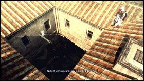 Na początku wdrap się na zaznaczony na mapie dach i podążaj za senatorem bez dotykania ziemi [1] - Sekwencja 5 - Bankier (1) | Opis przejścia w Assassins Creed Brotherhood - Assassins Creed: Brotherhood - poradnik do gry