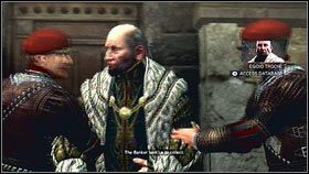 Po rozmowie z Claudią [1], udaj się w zaznaczone na mapie miejsce i odszukaj senatora [2] - Sekwencja 5 - Bankier (1) | Opis przejścia w Assassins Creed Brotherhood - Assassins Creed: Brotherhood - poradnik do gry