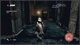 Wróć teraz po Catarinę i zanieś do schodów prowadzących na niższy poziom [1] - Sekwencja 4 - Kryjówka Złodziei (3) | Opis przejścia AC Brotherhood - Assassins Creed: Brotherhood - poradnik do gry