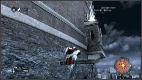 Wejdź teraz po ścianie na górę, a następnie w prawo [1] - Sekwencja 4 - Kryjówka Złodziei (2) | Opis przejścia AC Brotherhood - Assassins Creed: Brotherhood - poradnik do gry