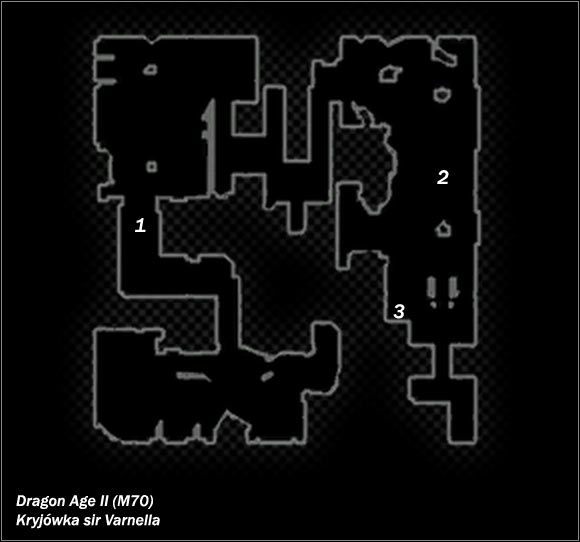 Legenda - M69; M70- Kopalnie Kościanego Szybu (Jaskinia Umarłych) i Kryjówka sir Varnella | Mapy - Dragon Age II - poradnik do gry