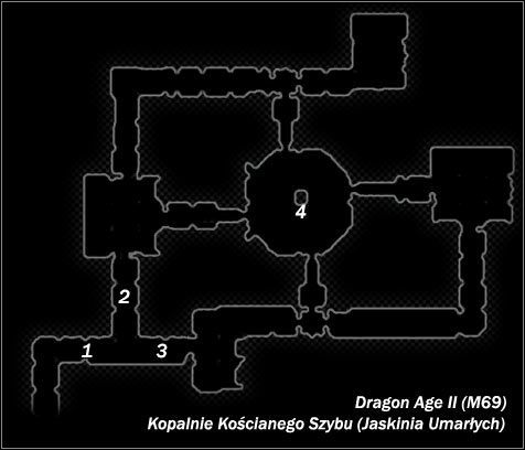 Legenda - M69; M70- Kopalnie Kościanego Szybu (Jaskinia Umarłych) i Kryjówka sir Varnella | Mapy - Dragon Age II - poradnik do gry