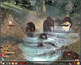 Docelowo musisz dotrzeć do jednego z większych obozowisk, gdzie zaatakowany zostaniesz między innymi przez tajemną zmorę #1 (M25, 19) - Awiergańskie zwoje- trzeci aspekt | Questy poboczne - Akt 3 | Dragon Age II - Dragon Age II - poradnik do gry