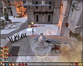 W nowej lokacji czekają Cię dość trudne walki, tak więc początkowo radziłbym rozstawić się przy schodach i odczekiwać na pojawianie się przeciwników - Nagonka | Questy poboczne - Akt 3 | Solucja Dragon Age II - Dragon Age II - poradnik do gry