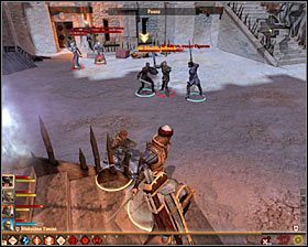 Po dotarciu na miejsce (M13, 22) będziesz świadkiem krótkiej rozmowy #1, po czym przystąpisz do walk #2 - Szlachetny cel | Questy poboczne - Akt 3 | Solucja Dragon Age II - Dragon Age II - poradnik do gry