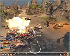 Tuż po rozpoczęciu bitwy spróbuj jak najszybciej rozprawić się z magiem apostatą #1, a następnie powalić na ziemię lub zamrozić Sophię Dryden i przystąpić do jej osłabiania - Terror na Wybrzeżu | Questy poboczne - Akt 1 | Solucja Dragon Age II - Dragon Age II - poradnik do gry