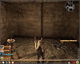 Po tym jak zejdziesz po nowych schodach na dół dwukrotnie skręć w prawo i skieruj się do słabo oświetlonego korytarza #1 - Szczątki bandyty Silsama Półwarkocza | Questy poboczne - Akt 1 - Dragon Age II - poradnik do gry