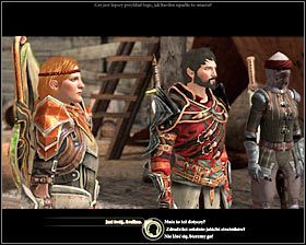 Po zlikwidowaniu wszystkich przeciwników udaj się do południowej części obszaru i zejdź po schodach w celu dotarcia do miejsca, w którym stoi Jeven #1 (M23, 8) - Przysługa i wina | Questy towarzyszy - Akt 3 | Solucja Dragon Age II - Dragon Age II - poradnik do gry