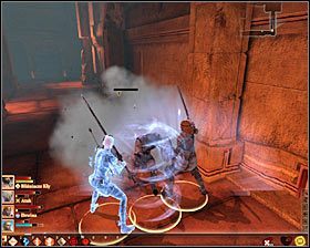 Jak zapewne zauważyłeś, na końcu tego korytarza znajduje się pułapka ciągła - Gorzkie lekarstwo (1) | Questy towarzyszy - Akt 2 | Solucja Dragon Age II - Dragon Age II - poradnik do gry