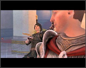 Po znalezieniu się w środku(M8, 1) gra automatycznie wyświetli scenkę ze spotkania z Hayderem #1 (M8, 3) - Więcej szczęścia niż rozumu | Questy uzupełniające - Akt 1 | Dragon Age II - Dragon Age II - poradnik do gry