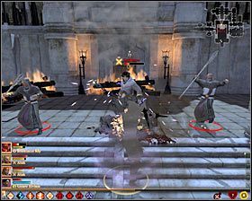 Zaczekaj aż akcja przeniesie się do lokacji [Katownia - Sala templariuszy] #1, gdzie niemal od razu zmuszony zostaniesz do przystąpienia do walk z magami (M87, 7) - Tego już za wiele (6) | Questy główne - Akt 3 | Solucja Dragon Age II - Dragon Age II - poradnik do gry