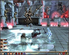 Pokonanie strażnika bramy doprowadzi do pojawienia się ponownie na dziedzińcu Meredith #1 - Tego już za wiele (5) | Questy główne - Akt 3 | Solucja Dragon Age II - Dragon Age II - poradnik do gry