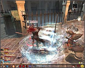 Zauważ, że w bitwie tej wezmą udział wszystkie sojusznicze postacie #1, przy czym oczywiście pełną kontrolę będziesz mógł sprawować tylko nad tymi, które wybrałeś do swojej aktywnej drużyny - Tego już za wiele (3) | Questy główne - Akt 3 | Solucja Dragon Age II - Dragon Age II - poradnik do gry