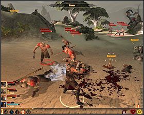 Dopiero po zlikwidowaniu łuczników radzę skupić się na atakowaniu Arvaarada #1 - Zaganianie wilków (2) | Questy główne - Akt 1 | Solucja Dragon Age II - Dragon Age II - poradnik do gry
