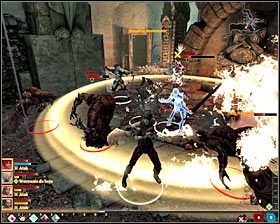 Bitwę tę zdecydowanie radzę rozpocząć od szybkiego zlikwidowania lady Harimann #1, a to dlatego, że jest ona magiem - Skrucha | Questy towarzyszy - Akt 2 | Solucja Dragon Age II - Dragon Age II - poradnik do gry