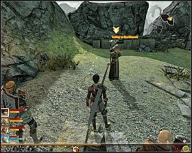 Przejdź przez jaskinie, a po powrocie do lokacji [Rozdarty Grzbiet] (M25, 8) skieruj się w okolice ołtarza (M25, 10) - Łowca nagród | Questy poboczne - Akt 2 | Solucja Dragon Age II - Dragon Age II - poradnik do gry