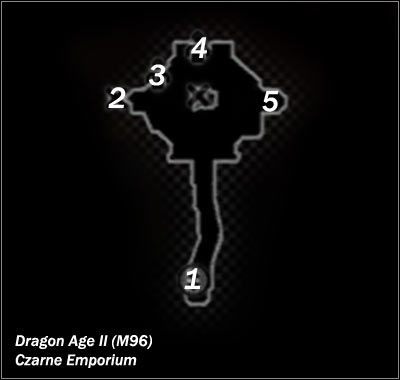 Legenda - M96; M97- Czarne Emporium i Posiadłość Harimannów | Mapy Dragon Age II - Dragon Age II - poradnik do gry