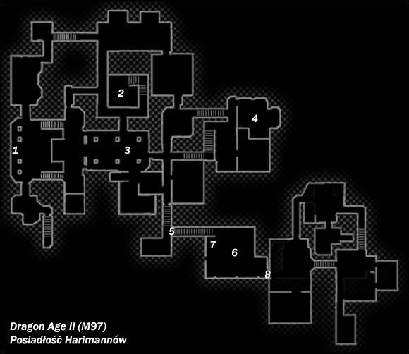 Legenda - M96; M97- Czarne Emporium i Posiadłość Harimannów | Mapy Dragon Age II - Dragon Age II - poradnik do gry