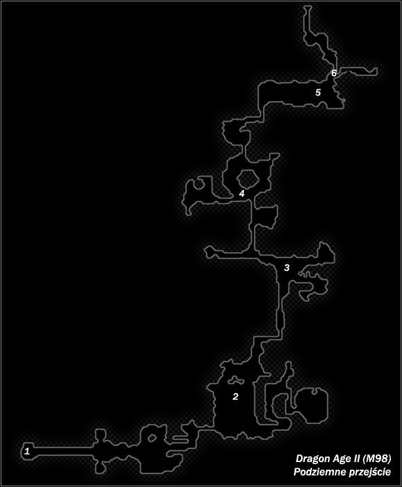 Legenda - M98; M99; M100- Podziemne przejście; Ukryty kanał i Schronienie magów krwi | Mapy - Dragon Age II - poradnik do gry