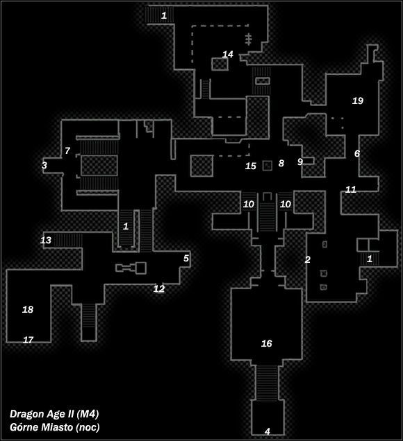 Legenda - M3; M4- Górne Miasto (dzień i noc) | Mapy Dragon Age II - Dragon Age II - poradnik do gry