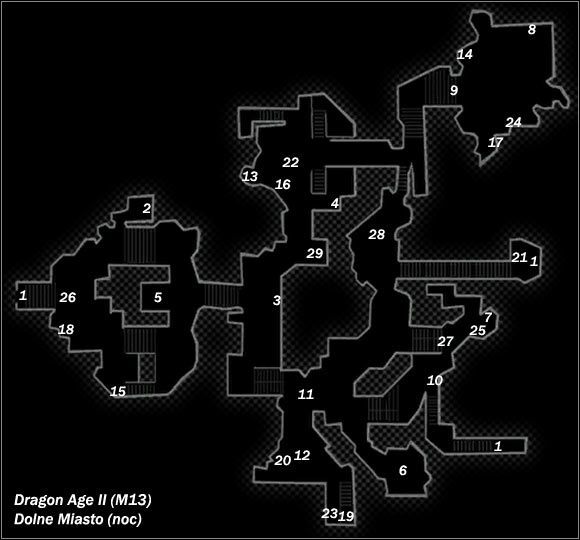 Legenda - M13; M14- Dolne Miasto (noc) i Kirkwall - Inne | Mapy Dragon Age II - Dragon Age II - poradnik do gry