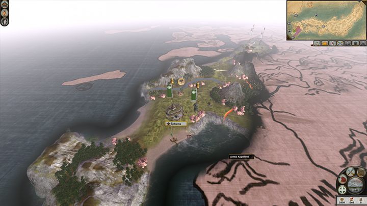 Mapa kampanii jest podzielona na prowincje, z których każda składa się ze stolicy, pól, portu (jeśli jest dostęp do morza) oraz opcjonalnego budynku specjalnego (np - Interface w Total War SHOGUN 2 | Zarządzanie rodem - Total War: SHOGUN 2 - poradnik do gry