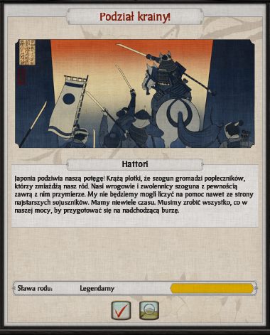 To informacja, że zaraz wszystkie klany rzucą się na nas. - Sława i podział krainy w Total War SHOGUN 2 | Polityka i wojsko - Total War: SHOGUN 2 - poradnik do gry