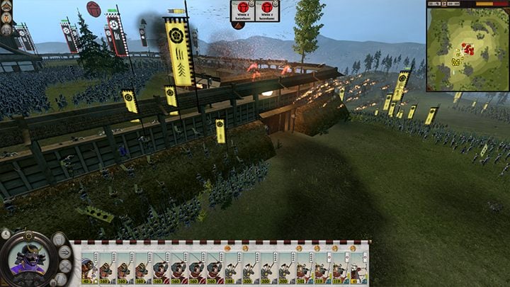 Na umocnienia możemy się wspiąć lub je podpalić. - Oblężenia w Total War SHOGUN 2 | Bitwy - Total War: SHOGUN 2 - poradnik do gry