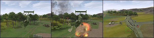 Kiedy zostaniesz namierzony przez wrogi czołg lub wyrzutnie rakiet (lub przez człowieka z bazooką czy karabinem maszynowym), na radarze pojawi się czerwona linia - Walka | Lot | Comanche 4 - Comanche 4 - poradnik do gry